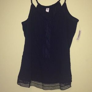 Navy blue cotton tank top